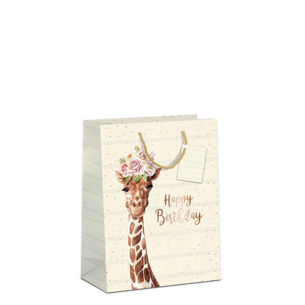 6 Geschenktaschen, Bundle Medium / A5-Format Giraffe, Happy Birthday  UVP: 21,00 pro Tüte 3,50