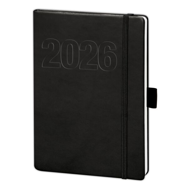 Kalender 2027 V-Book Buchkalender A 5 Hardcover mit Gummiband schwarz UVP 13,99