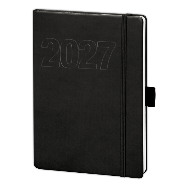 Kalender 2027 V-Book Buchkalender A 5 Hardcover mit Gummiband schwarz UVP 13,99