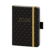 Kalender 2027 V-Book Buchkalender A6 Hardcover schwarz...