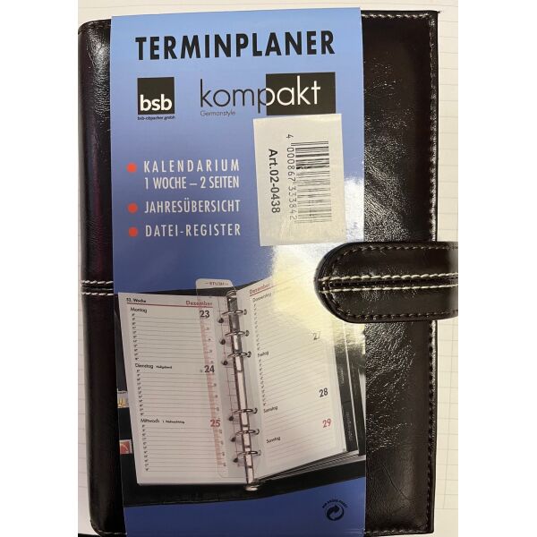 Kalender 2027 Terminplaner Kompakt Fashion dunkelbraun-schwarz Privacy UVP: 39,90
