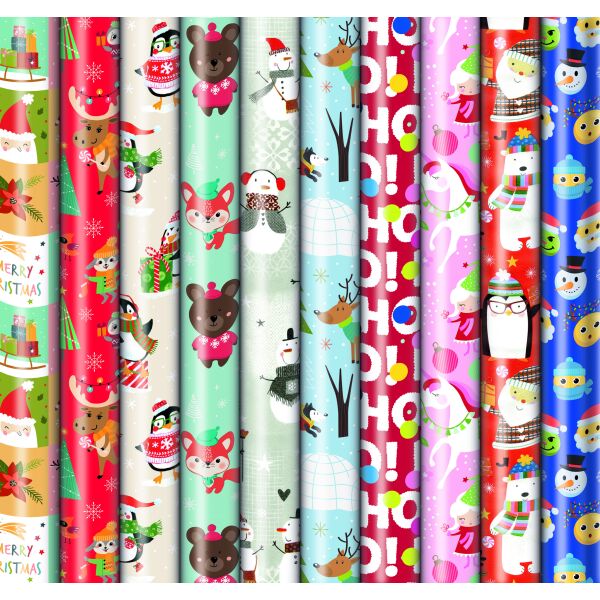 Weihnachten Sortiment Geschenkpapier Präsenta Bambini 2m 60 Röllchen € 1,95 Gesamt UVP € 117,00 Bundle 2025 Kindergeschenkpapier