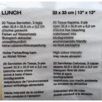 Uni Servietten türkis 33 x 33 cm 3-lagig 20 Servietten pro Packung