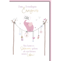 Geburt Baby Mädchen Glückwunschkarte mit...