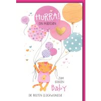 Geburt Baby Mädchen Glückwunschkarte mit...