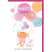 Geburt Baby Mädchen Glückwunschkarte mit...