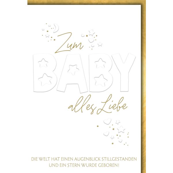 Geburt Baby Freudiges Ereignis Glückwunschkarte mit Umschlag Große Schrift, Baby