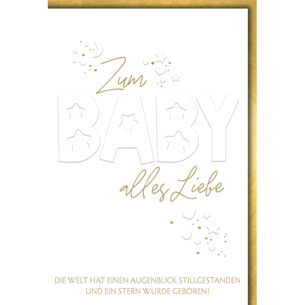 Geburt Baby Freudiges Ereignis Glückwunschkarte mit Umschlag Große Schrift, Baby