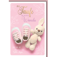 Taufe Glückwunschkarte mit Briefumschlag Schuhe...