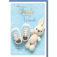 Taufe Glückwunschkarte mit Briefumschlag Schuhe...