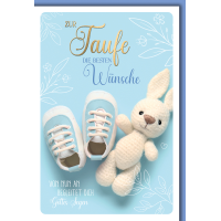 Taufe Glückwunschkarte mit Briefumschlag Schuhe...
