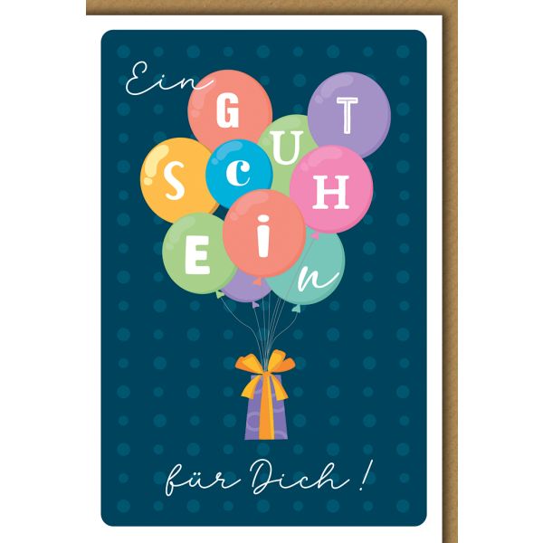 Glückwunschkarte Für Enkelsohn – Mit Blauen Luftballons & Kinderwagen, 15x15 Cm, Für Neugeborene Jungen