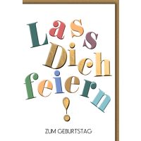 Geburtstag Glückwunschkarte mit Briefumschlag Lass...