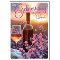 Geburtstag Glückwunschkarte mit Briefumschlag Wein...