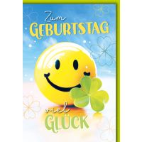Geburtstag Glückwunschkarte mit Briefumschlag Smiley...