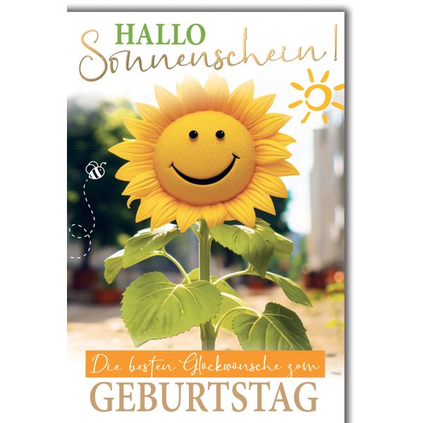 Geburtstag Glückwunschkarte mit Briefumschlag Sonnenschein
