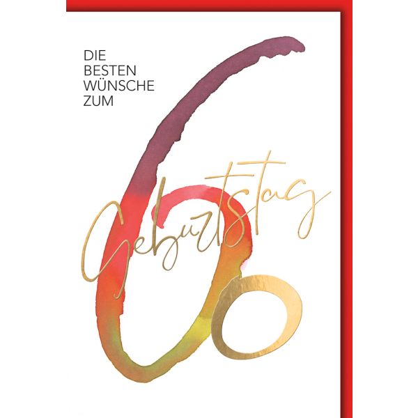 A 60. Geburtstag Glückwunschkarte mit Briefumschlag Handschrift