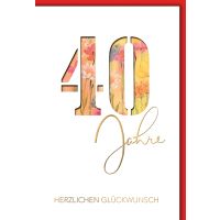 40. Geburtstag Glückwunschkarte mit Briefumschlag...