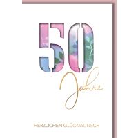 50. Geburtstag Glückwunschkarte mit Briefumschlag...