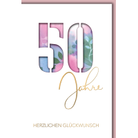 50. Geburtstag Glückwunschkarte mit Briefumschlag...