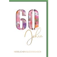 60. Geburtstag Glückwunschkarte mit Briefumschlag...