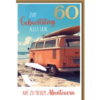 60. Geburtstag Glückwunschkarte mit Briefumschlag...