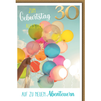 30. Geburtstag Glückwunschkarte mit Briefumschlag...
