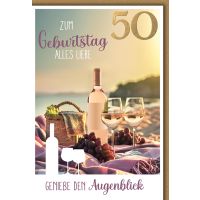 50. Geburtstag Glückwunschkarte mit Briefumschlag...