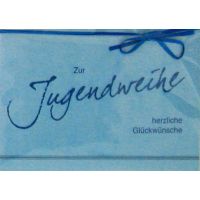 Jugendweihe Glückwunschkarte mit Umschlag  Schleife...