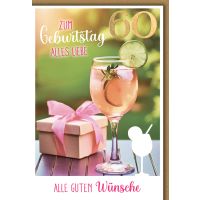 60. Geburtstag Glückwunschkarte mit Briefumschlag...