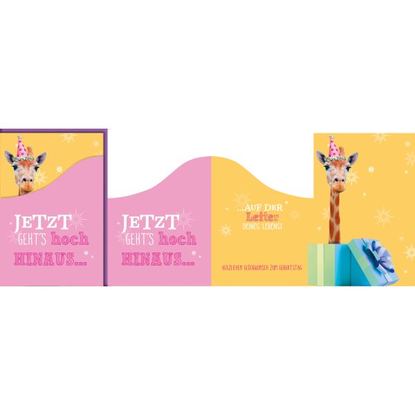 Geburtstag Glückwunschkarte mit Briefumschlag Giraffe in Geschenkbox