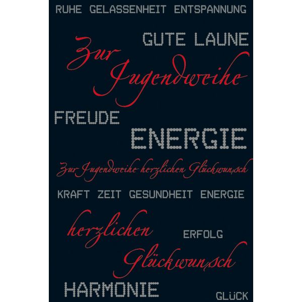 Jugendweihe Glückwunschkarte mit Umschlag  Freude Kraft Herzlichen Glückwunsch