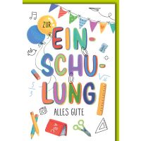 Schulanfang Glückwunschkarte mit Briefumschlag...