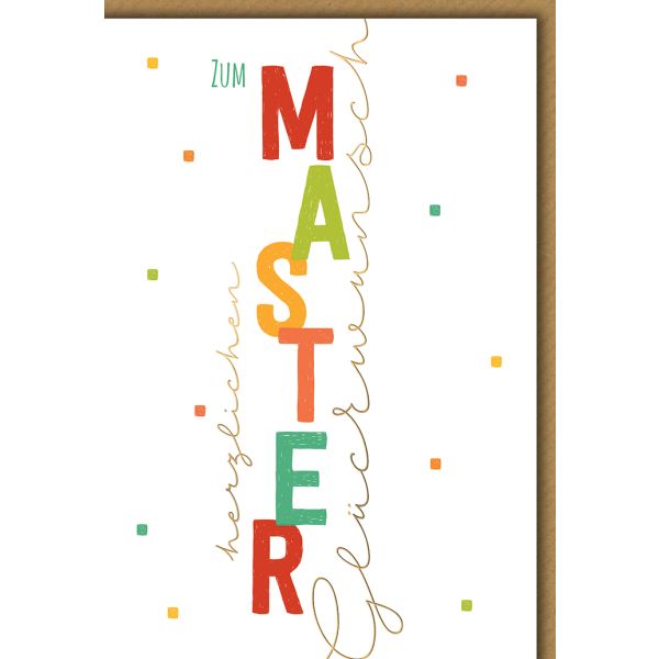 Master Glückwunschkarte mit Briefumschlag Bunt