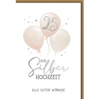 Silberhochzeit Glückwunschkarte mit Briefumschlag...