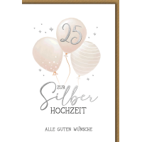 Silberhochzeit Glückwunschkarte mit Briefumschlag...