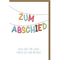 Abschied Grußkarte mit Briefumschlag Bunte Girlande