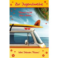 Jugendweihe Glückwunschkarte mit Umschlag...