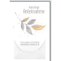 Trauer Beileid Kondolenzkarte mit Umschlag Geldkarte...