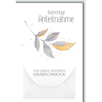 Trauer Beileid Kondolenzkarte mit Umschlag Geldkarte...