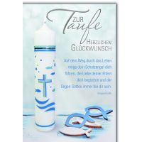 Taufe Glückwunschkarte mit Briefumschlag Taufkerze...
