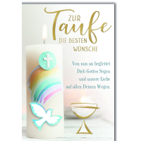 A Taufe Glückwunschkarte mit Briefumschlag Taufkerze...