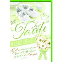 Taufe Glückwunschkarte mit Briefumschlag Taufschuhe...