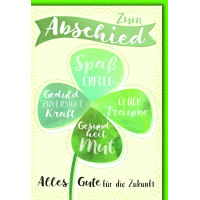 Abschied Grußkarte mit Briefumschlag Wünsche...