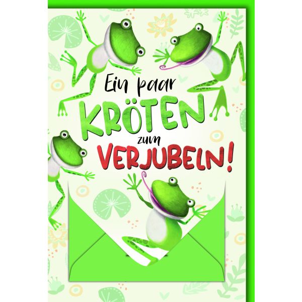 Allgemeine Wünsche Geldkarte Grußkarte mit Briefumschlag Kröten zum verjubeln