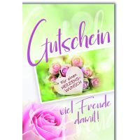 Gutschein Glückwunschkarte mit Briefumschlag Rosen...