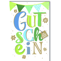 Gutschein Glückwunschkarte mit Briefumschlag...