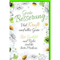 Genesung Grußkarte mit Briefumschlag Margeriten