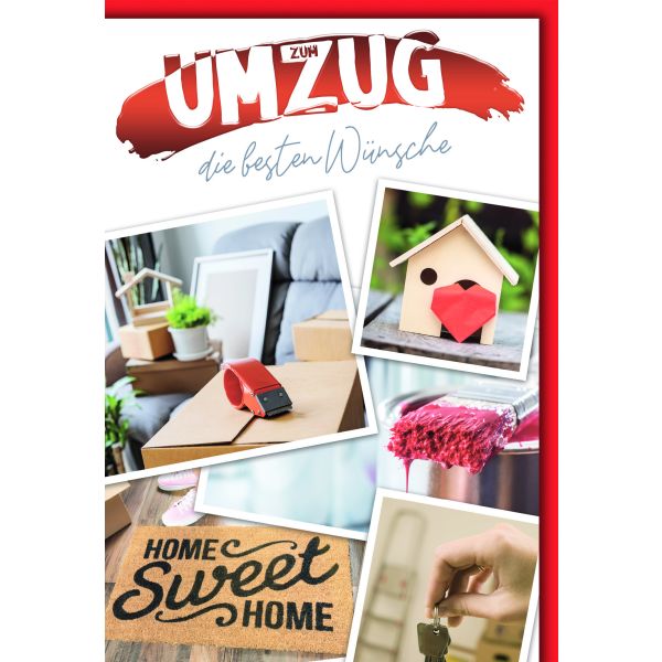 Einzug Umzug Neues Heim Glückwunschkarte mit Briefumschlag Home sweet Home