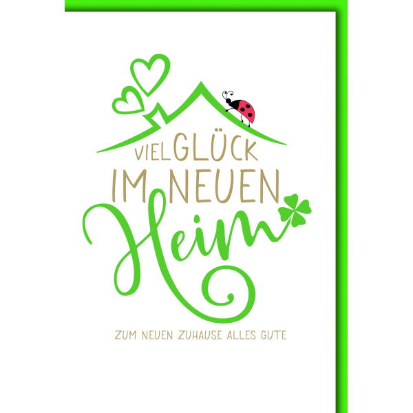 Einzug Umzug Neues Heim Glückwunschkarte mit Briefumschlag Viel Glück ...
